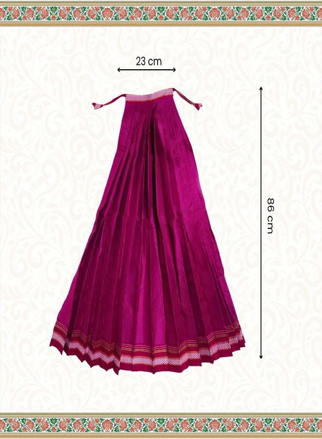 PUNYATVA Gudhi Vastra لمهرجان Gudhi Padwa (خون، وردي) | غطاء ساري تقليدي من ماهاراشترا جودي لغودي بادفا | ديكورات Ugadi & GudhiPadawa الجاهزة لديكور Pooja - Image 4