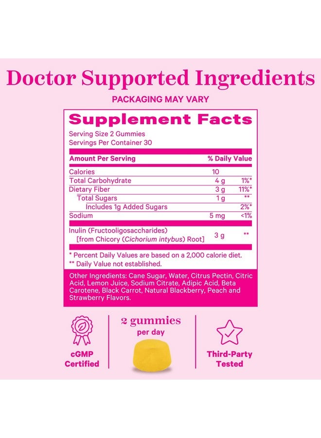 Pink Stork Prenatal Fiber Gummies for Women - 3g Prebiotic Inulin from Chicory Root - Natural Pregnancy & Postpartum Stool Softeners for Constipation & Digestive Health - 60 Vegan Fiber Chews - Image 3