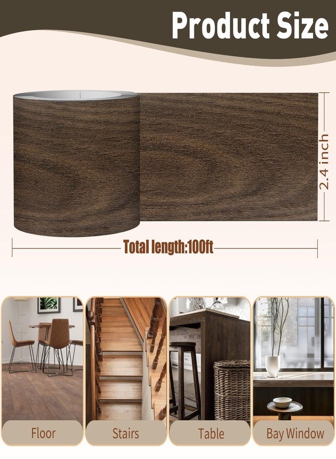 ZYJT Wood Grain Repair Tape, 2.4 inch X 100ft Self Adhesive Oak Grain Repair Patch for Tables, Chairs, Baseboards, Doors, Windows, Floors, Handicraft DIY. - Image 2