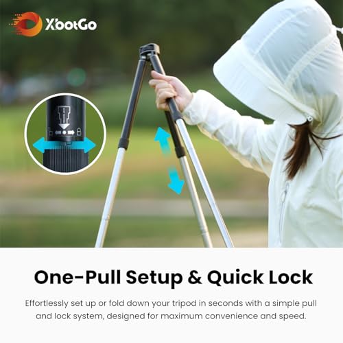XbotGo Update T1 Tripod, 3.77ft Height, 6.6lb Load Capacity, Lightweight Aluminum, Compatible with XbotGo Chameleon Sports Gimbal, Extra Quick-Release Mount, Easy Setup, Portable - Image 4