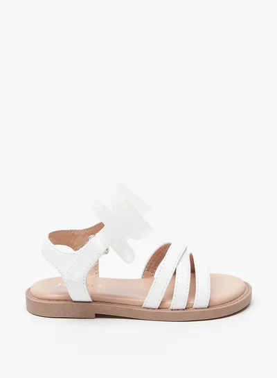 جونيورز Girls Bow Accent Sandals With Hook And Loop Closure