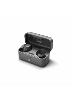 EPOS GTW 270 Wireless Gaming Earbuds, Bluetooth, Noise Reducing Closed Design, Dual Mics, Ergonomic Fit, IPX 5 Water Resistant, Portable Charging Case, 20 Hours of Playtime,Black/Silver/Grey  - Image 5