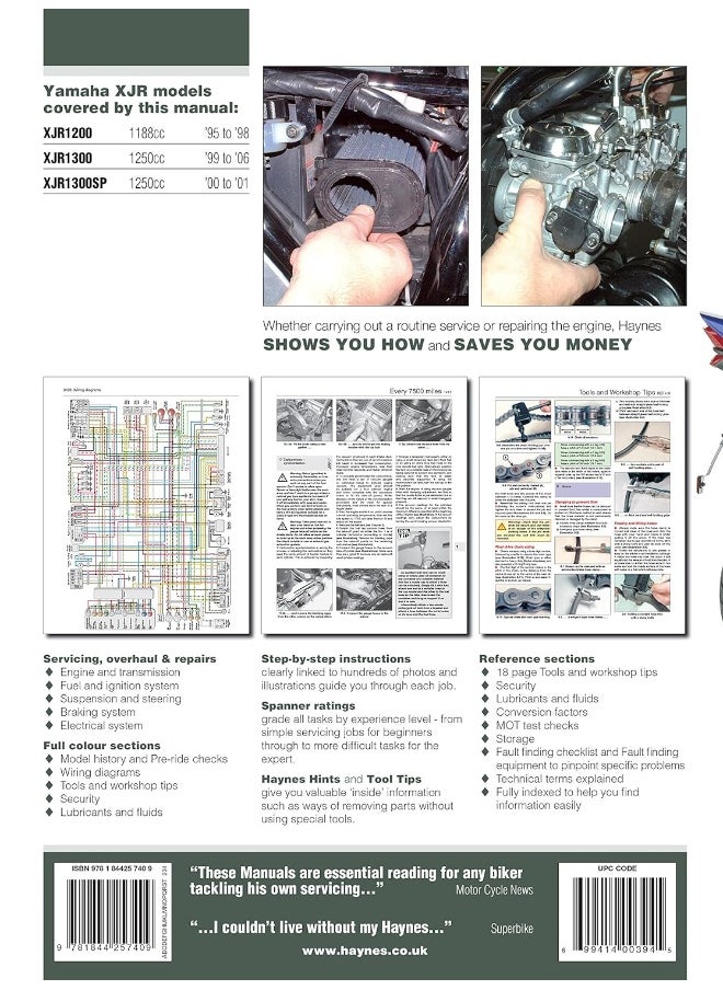 Yamaha XJR1200 & XJR1300 (95 - 06) Haynes Repair M  - Image 5