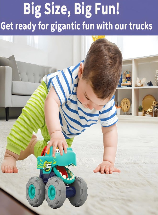 MOONTOY Toy Cars for Toddlers 1-3, 3 Pack Monster Truck Toys for 1 2 3 Year Old Boy Gifts, Baby Animal Play Vehicle Push Pull Back Truck for 12-18 Months 2-4 0-2 1-2 One Year Old Boy 1st Birthday Gift - Image 5