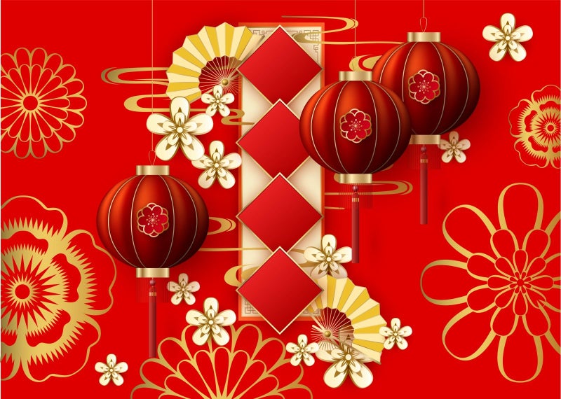 BELECO Chinese New Year Backdrop - 7x5ft Red Lanterns Flowers Asian Spring Festival Decorations Party Banner Photo Booth Studio Props - Image 5