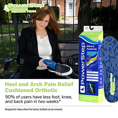 PowerStep Pinnacle Memory Foam Orthotics Insoles Heel and Arch Support Plantar Fasciitis Relief Mild Pronation Fat Pad Atrophy Cushioned Orthotics Made in The USA Mens 1213 - Image 5