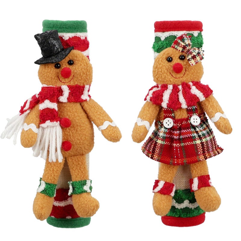 Refrigerator Handle Covers 2PCS Adorable Gingerbread Man Kitchen Appliance Decoration - Image 2