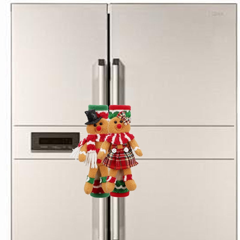 Refrigerator Handle Covers 2PCS Adorable Gingerbread Man Kitchen Appliance Decoration - Image 5