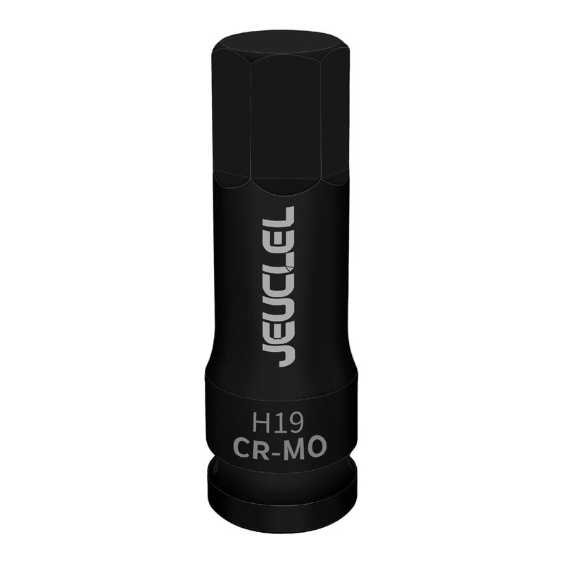 JEUCLEL 19mm Hex Impact Bit Socket, H19 1/2-Inch Impact Drive Allen Socket, Cr-Mo Steel Lengthen Hex Screwdriver Adapter for Electric Ratchet Wrenches Fastening Screws - Image 1