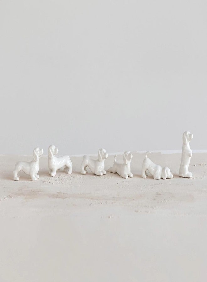 The Bridge Collection Miniature Dachshund Figurine Set - 6 Piece White Stoneware Dog Figures in Various Poses - Perfect Décor for Dachshund Enthusiasts and Dog Lovers - Image 4