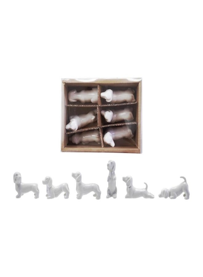 The Bridge Collection Miniature Dachshund Figurine Set - 6 Piece White Stoneware Dog Figures in Various Poses - Perfect Décor for Dachshund Enthusiasts and Dog Lovers - Image 2