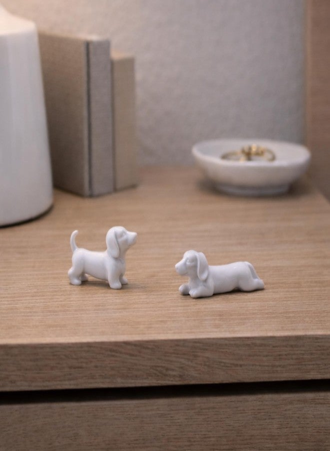 The Bridge Collection Miniature Dachshund Figurine Set - 6 Piece White Stoneware Dog Figures in Various Poses - Perfect Décor for Dachshund Enthusiasts and Dog Lovers - Image 5