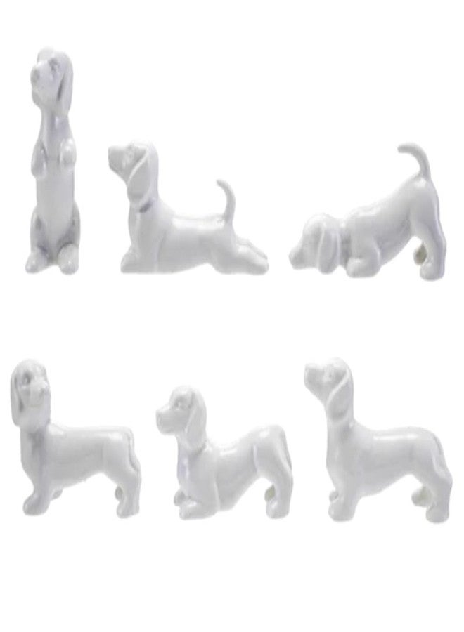 The Bridge Collection Miniature Dachshund Figurine Set - 6 Piece White Stoneware Dog Figures in Various Poses - Perfect Décor for Dachshund Enthusiasts and Dog Lovers - Image 1