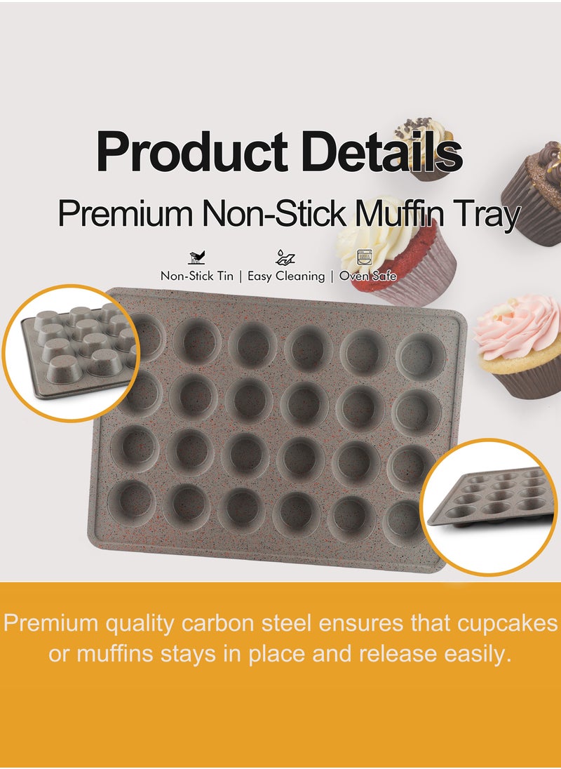 Life Smile 24 Cup Muffin Pan, Cupcake Pan, Premium Nonstick Muffin Tin for Baking Cheesecake, Oven Safe, Carbon Steel  - Image 2