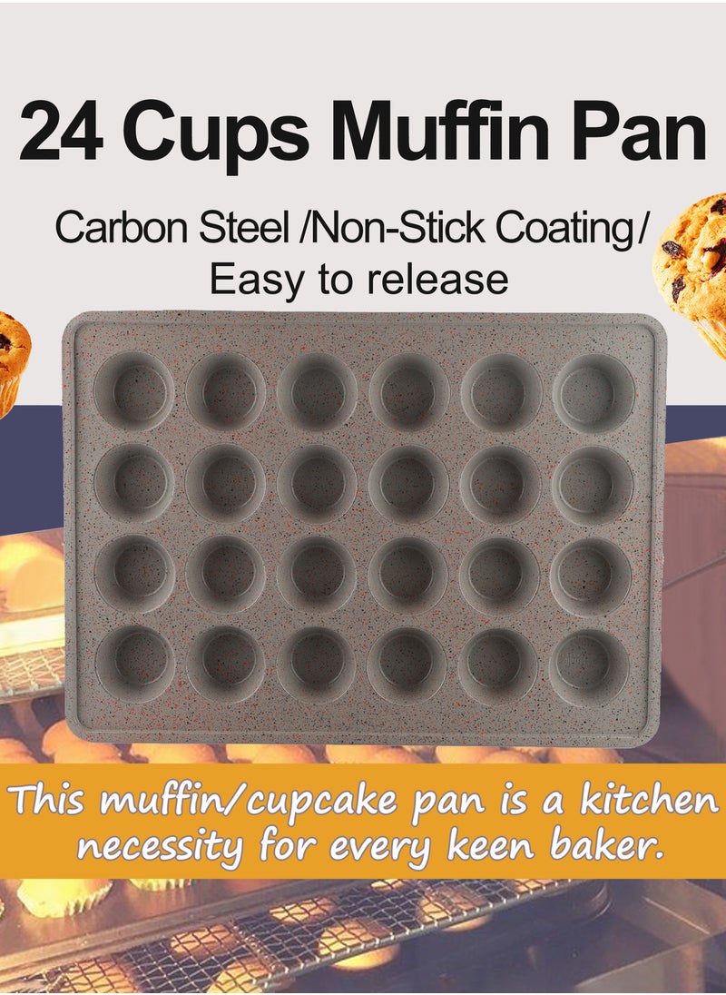 Life Smile 24 Cup Muffin Pan, Cupcake Pan, Premium Nonstick Muffin Tin for Baking Cheesecake, Oven Safe, Carbon Steel  - Image 3