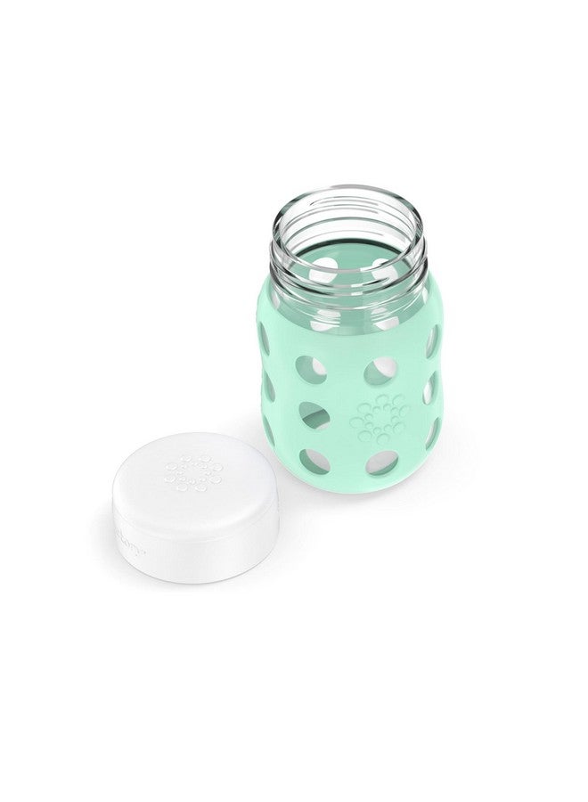Lifefactory 8-Ounce Wide Neck Glass Baby Bottle with Protective Silicone Sleeve and Flat Cap, Mint (LG2231WMI4) - Image 2