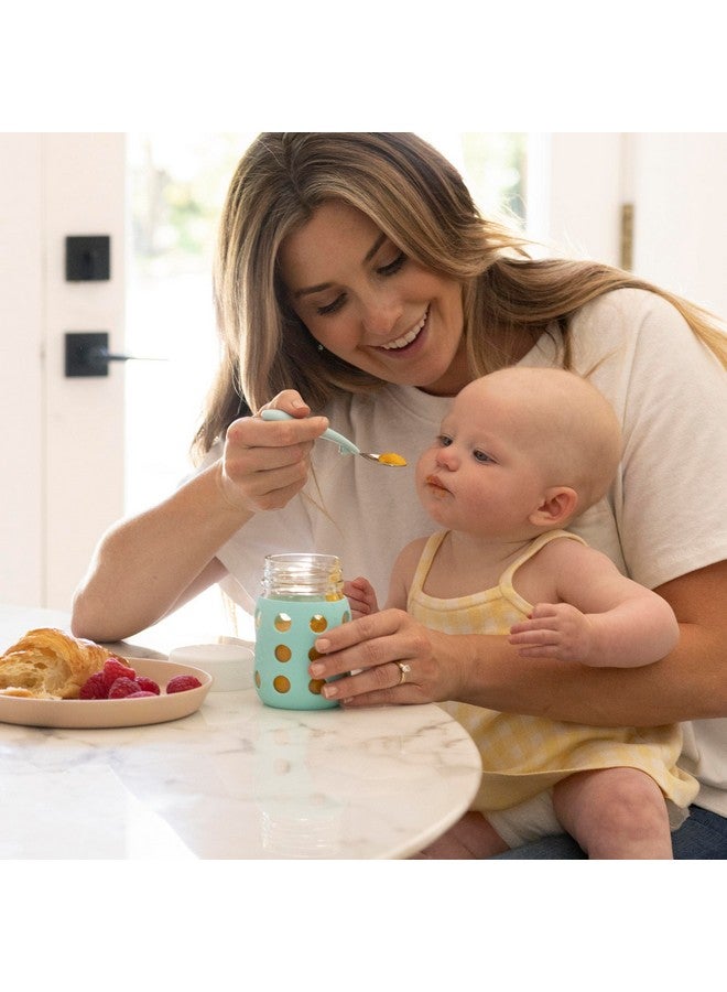 Lifefactory 8-Ounce Wide Neck Glass Baby Bottle with Protective Silicone Sleeve and Flat Cap, Mint (LG2231WMI4) - Image 4