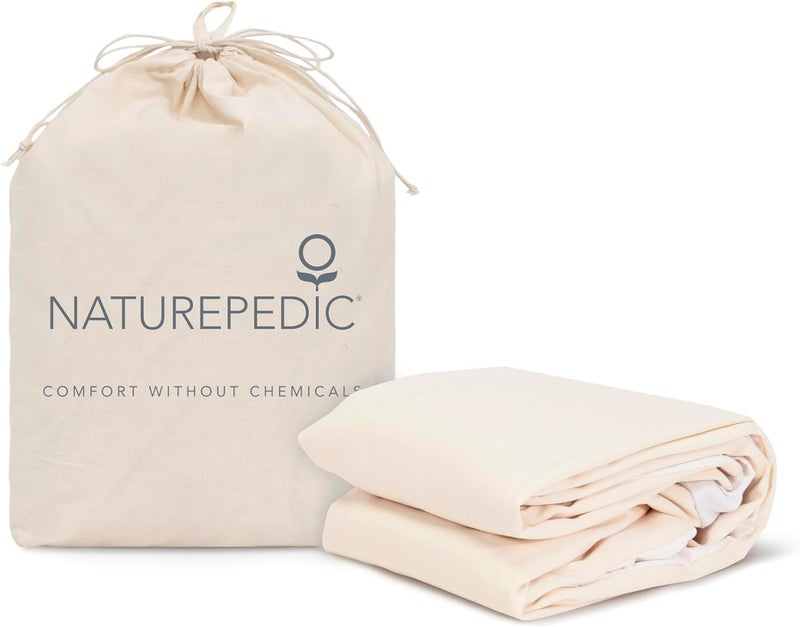 Naturepedic Naturepedic Organic Waterproof Mattress Protector Pad Washable Reusable Fitted Stretch Knit Mattress Cover Highly Absorbent Bed Incontinence Pads Breathable Fitted Cover for Full 916