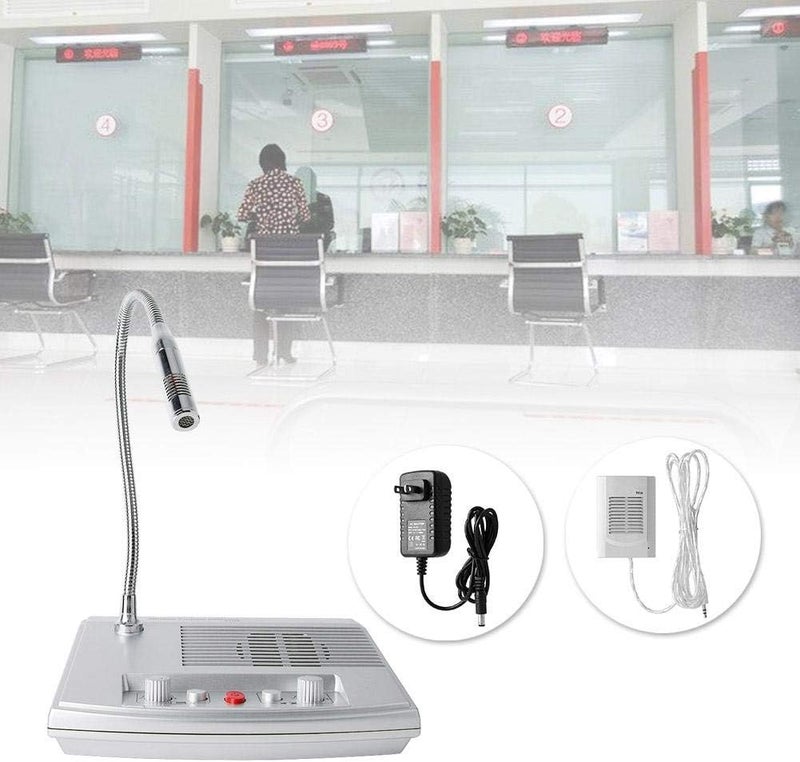 comfrt Intercom System, High Power Dual-Way Anti-Interference Noise-Free Speaker Intercom Window Counter Microphone Interphone for Bank/Office/Store/Station Counter Window(Silver) - Image 4