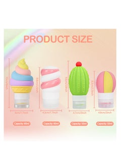 SYOSI SYOSI, 4 Pieces Silicone Squeeze Bottles for Sauces, Ice Cream Balloon Shaped Leakproof Salad Dressing Container for Lunch, Mini Condiment ketchup and Mustard Storage Bottles  - Image 2