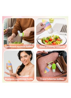 SYOSI SYOSI, 4 Pieces Silicone Squeeze Bottles for Sauces, Ice Cream Balloon Shaped Leakproof Salad Dressing Container for Lunch, Mini Condiment ketchup and Mustard Storage Bottles  - Image 5
