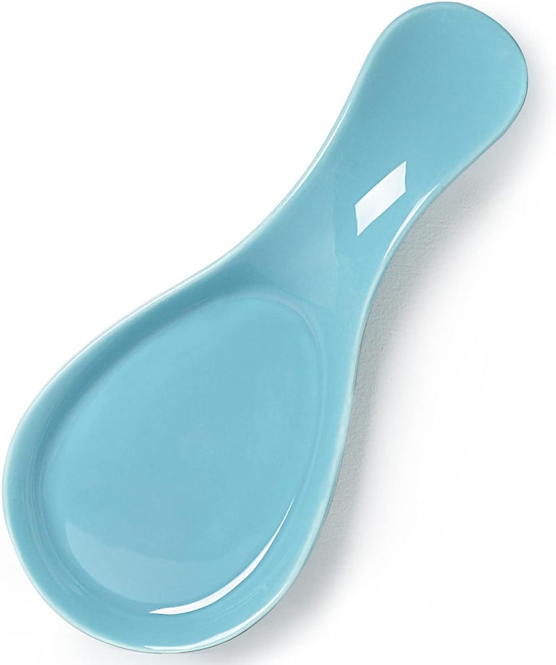 GDCZ Porcelain Spoon Rest - Large Spoon Holder Utensil Rest for Kitchen Counter Stove Top, Dishwasher Safe (Turquoise) - Image 1