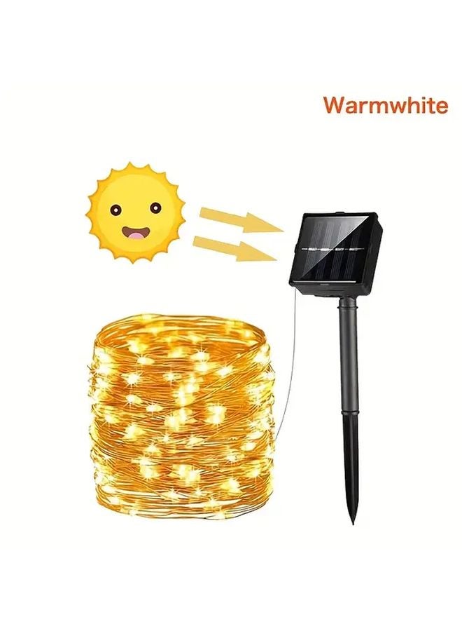 2Pack 275 59 Inch 50 LED Solar Garden Lights Warm White Outdoor Holiday Decor - Image 1