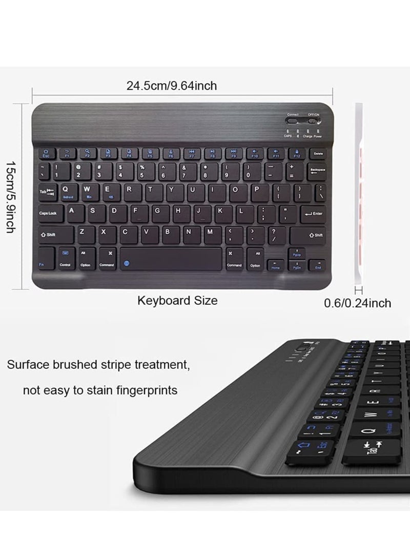 ELTRAZONE Rechargeable Bluetooth Keyboard and Mouse Combo Ultra-Slim Portable Compact Wireless Mouse Keyboard Set for Android Windows Tablet Cell Phone iPhone iPad Pro Air Mini, iPad OS/iOS 13 and above (Black) - Image 4