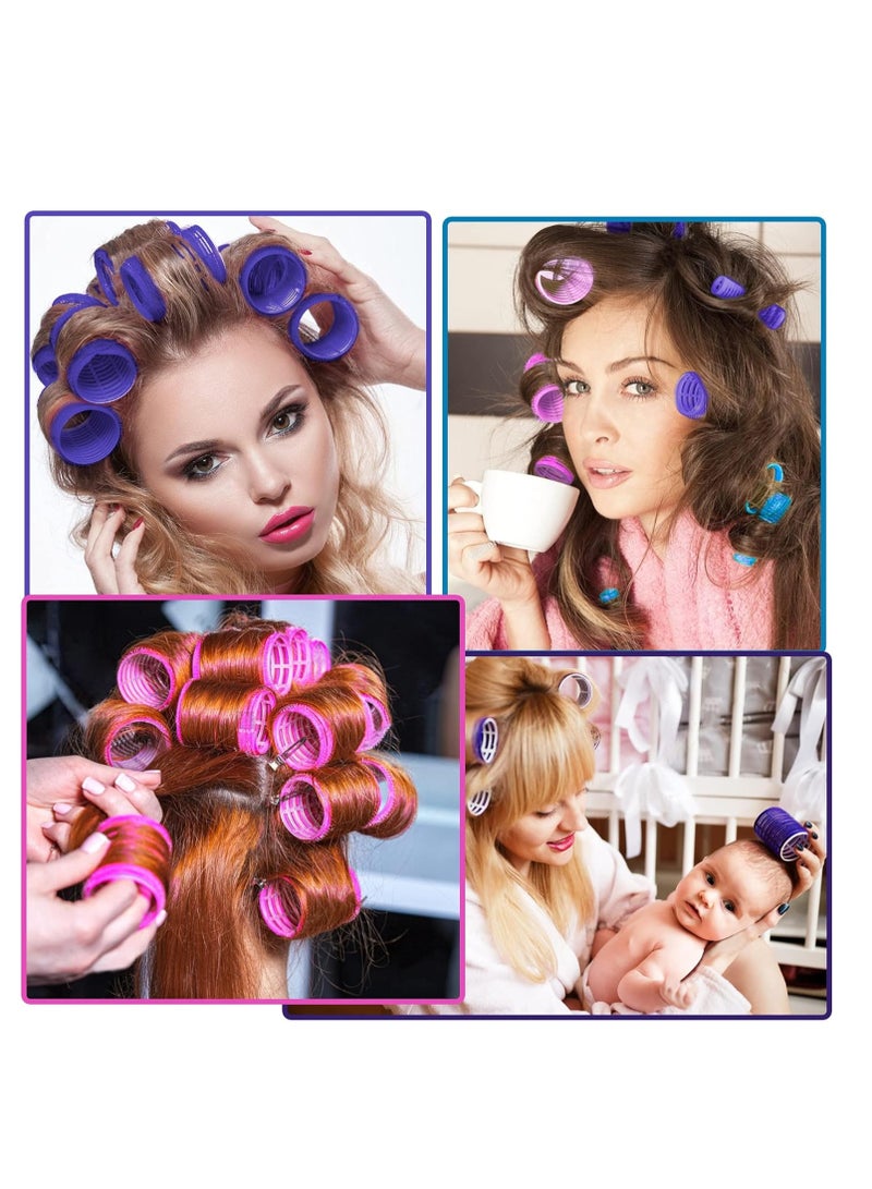 بريميفي مجموعة بكرات شعر مكونة من 30 قطعة، 18 قطعة بكرات شعر ذاتية الإمساك 20 مم، 31 مم، 48 مم و12 قطعة مشابك تقسيم منقار البط - Image 5