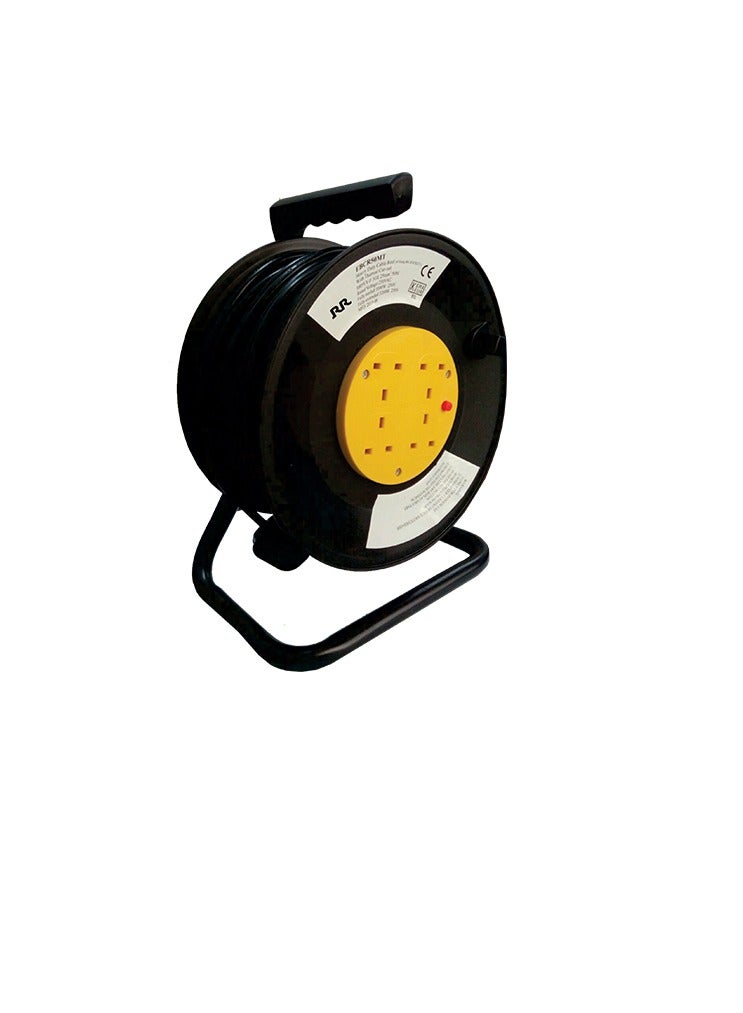 RR RR 3 Gang Universal Extension Cable Reel 25Mtrs with BS Plug with fuse EBCR25MT-UN 