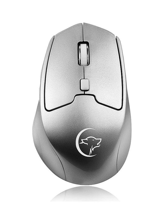 NIBEMINENT Dual Mode Optical Computer Wireless Mouse Portable Recharge Gaming Mice for Mac Silver - Image 1