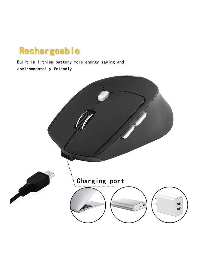 NIBEMINENT Dual Mode Optical Computer Wireless Mouse Portable Recharge Gaming Mice for Mac Silver - Image 3