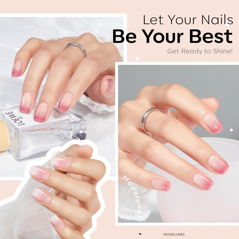 modelones Gel Nail Polish Set, 6 Colors Jelly Gel Polish White Nude Pink Neutral Translucent Nail Polish Soak Off LED Lamp Cured Soapnails Manicure Salon DIY Girl Women Gift - Image 5