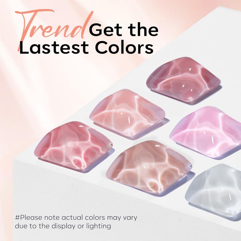 modelones Gel Nail Polish Set, 6 Colors Jelly Gel Polish White Nude Pink Neutral Translucent Nail Polish Soak Off LED Lamp Cured Soapnails Manicure Salon DIY Girl Women Gift - Image 3