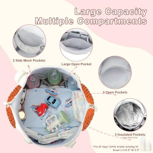 Yorige Diaper Tote Bag for Baby 6pcs, Large Mom Hospital Bags with Changing Pad Pacifier Case for Labor Delivery Boy Girl - Image 4