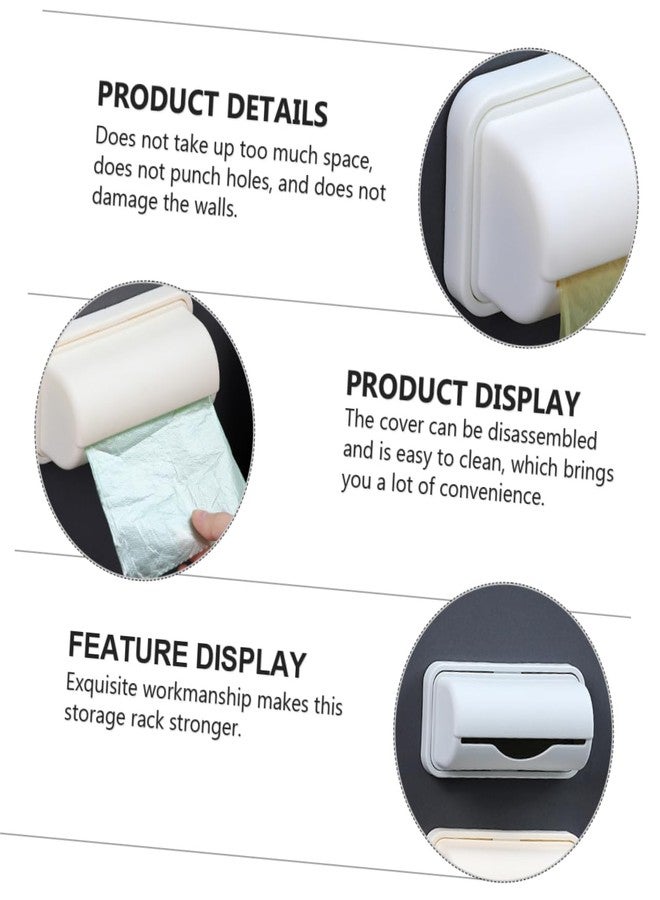 Healeved 3pcs Wall Mount Trash Bag Storage Box Adhesive Garbage Bag Holder for Easy Access Bag Dispenser and Organizer for Home and Kitchen - Image 2