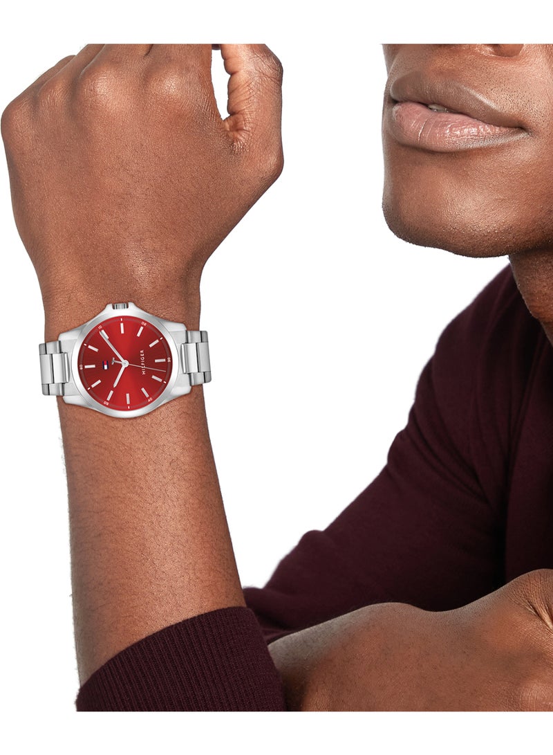 TOMMY HILFIGER TOMMY HILFIGER ROUND ANALOG MEN'S RED CASE WATCH - 1710677 - Image 4