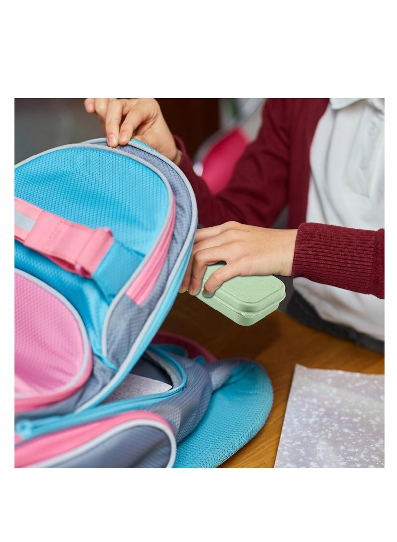 KASTWAVE Travel Utensil Set with Case, Wheat Straw Portable Plastic Collapsible Spoon Chopsticks Forks, Camping Cutlery Lunch Utensils Cutlery Bulk for Kids Adults, 8 Sets, Pink, Green, Blue, Beige - Image 5