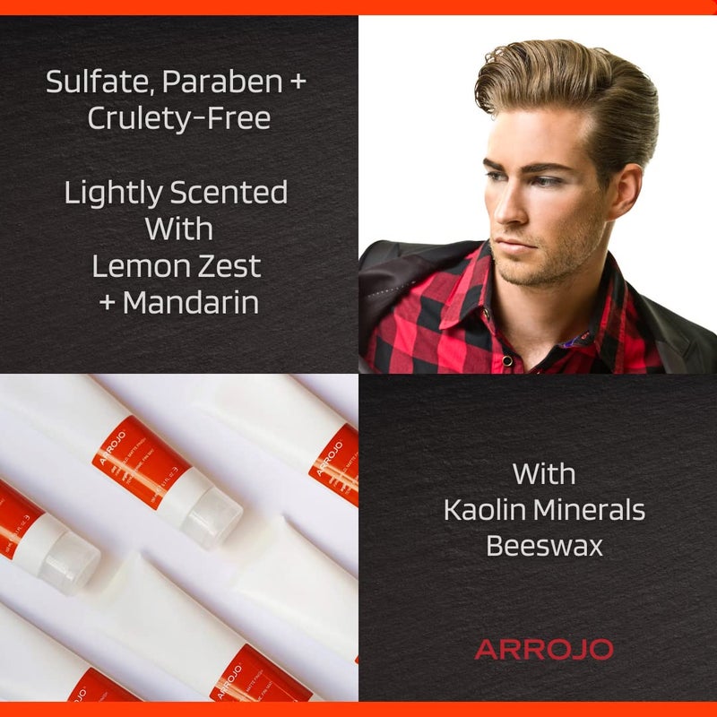 Arrojo Texture Clay, 5.1oz â€“ Sulfate & Paraben Free Matte Hair Clay with Beeswax & Kaolin â€“ Strong Hold, Pliable Styling for Men - Image 1