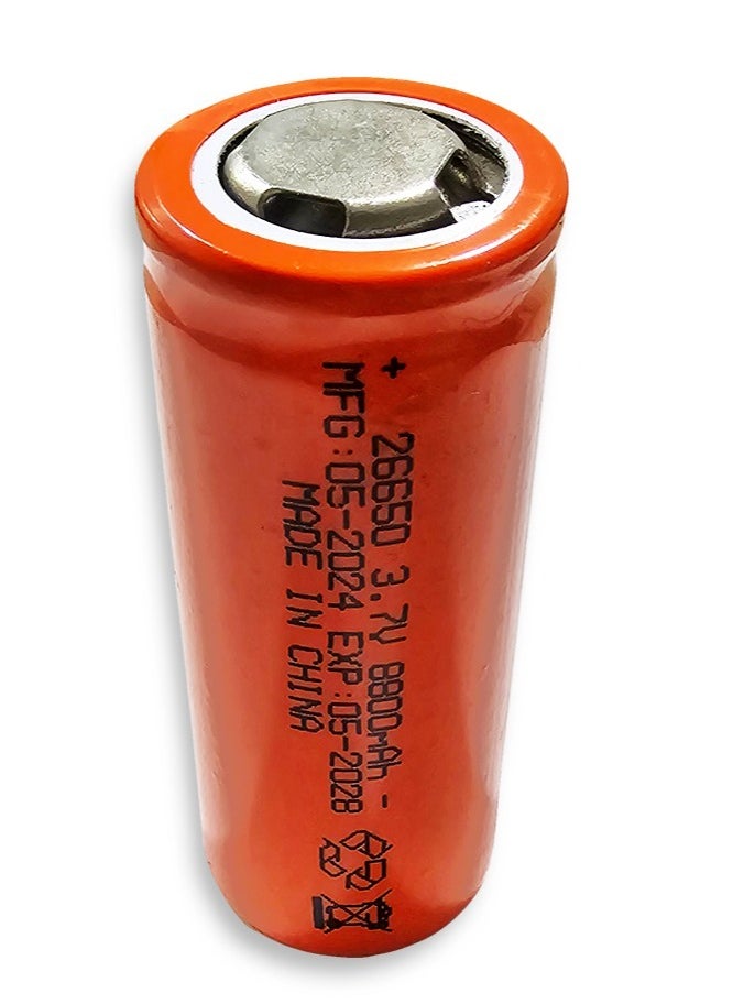 Battery (26650) 3.7V 8800mAh Rechargeable for LED Toy Light , Flashlights , Power Bank , Electronic Devices, 1pc