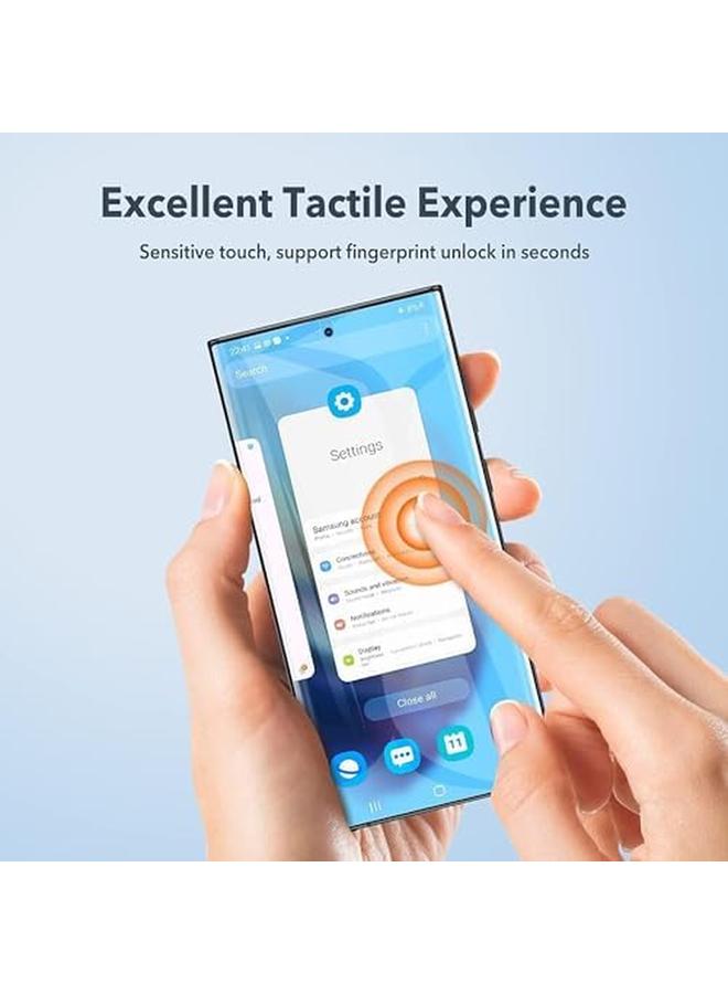 erorex 【3 Pack】 Screen Protector For Samsung Galaxy S24 Ultra (6.8 Inch), Support Fingerprint Unlock Full Cover Hydrogel Aqua Screen Protector Curved For Samsung Galaxy S24 Ultra 6.8 Inch  - Image 5