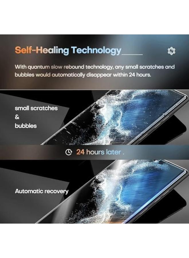 erorex 【3 Pack】 Screen Protector For Samsung Galaxy S24 Ultra (6.8 Inch), Support Fingerprint Unlock Full Cover Hydrogel Aqua Screen Protector Curved For Samsung Galaxy S24 Ultra 6.8 Inch  - Image 4