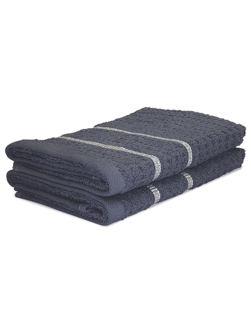 BIANCA Extra Plush Turkish Terry Towels -2pc Hand Towel Set (Mint-Tea) | 480 GSM l 100% Cotton Towel | Hand Towel, Gym Towel for Men Workout Solid-dk.Grey - Image 3