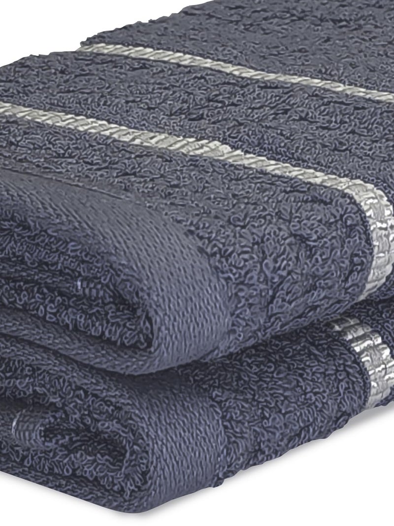 BIANCA Extra Plush Turkish Terry Towels -2pc Hand Towel Set (Mint-Tea) | 480 GSM l 100% Cotton Towel | Hand Towel, Gym Towel for Men Workout Solid-dk.Grey - Image 4