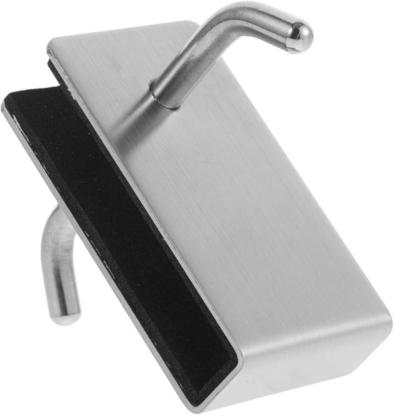 4 قطع من الفولاذ المقاوم للصدأ الفضي، خطاف معلق للأبواب، منظف الخزانات، حامل المناشف - Image 5