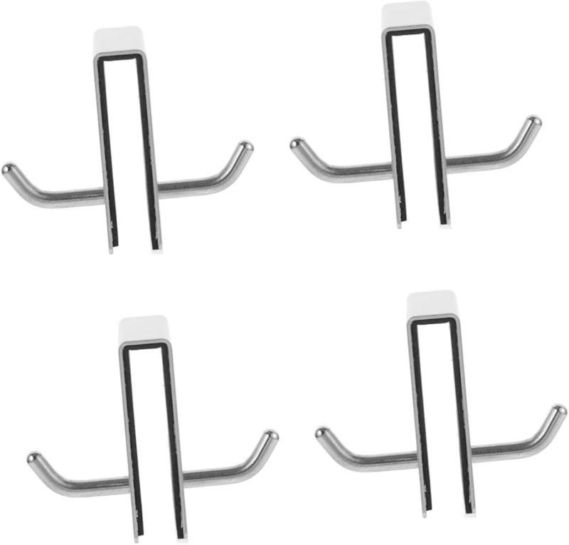 4 قطع من الفولاذ المقاوم للصدأ الفضي، خطاف معلق للأبواب، منظف الخزانات، حامل المناشف - Image 2