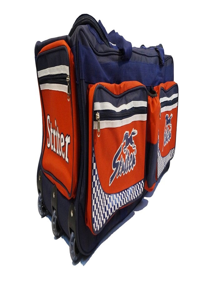 Striter® Cricket Kit Bag Cum Travel Duffel Bag with Rolling Wheels - Large 38 Inch Heavy Duty - Red (Bag Only) Color May Vary - Image 1