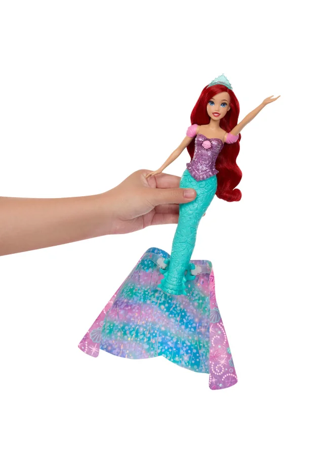 Disney  Princess Ariel Human to Mermaid Transforming Fashion Doll with Flounder Friend Figure & 2 Tiara Accessories, Inspired by Movie  | Best Price UAE