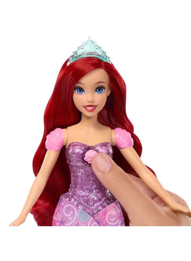 Disney  Princess Ariel Human to Mermaid Transforming Fashion Doll with Flounder Friend Figure & 2 Tiara Accessories, Inspired by Movie  | Best Price UAE