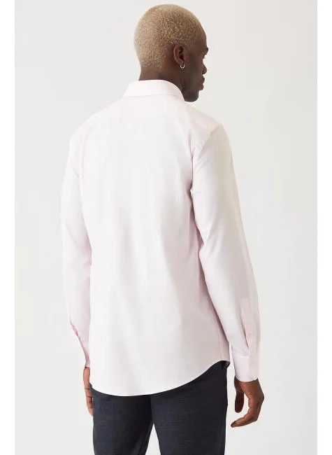 Bisse Men's Modern Fit Long Sleeve Classic Shirt PINK GM22Y221141_D29
